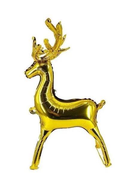 Gold Deer Foil - Footed Christmas Balloon