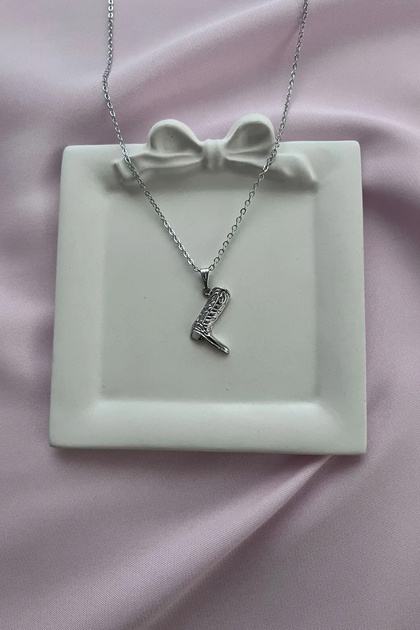 Women's Silver Color Cowboy Boot Necklace – Vintage Style