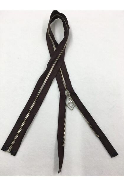 Vestă Cardigan Demir Diş Mont cu Fermoar 70 Cm Maro