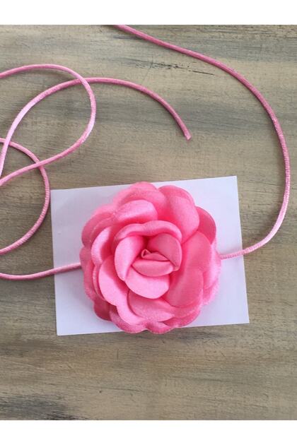 Necklace/choker Necklace/laced Satin Rose Necklace (CANDY PINK)
