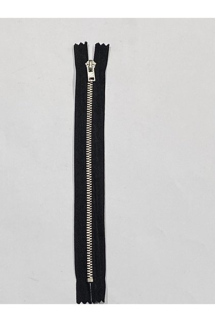 Jeans zipper / iron tooth trouser zipper / black silver teeth 20 cm