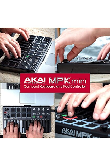 AKAI Mpkmini 2 Müzik Prodüksiyonu Klavye Kontrol Cihazı Siyah