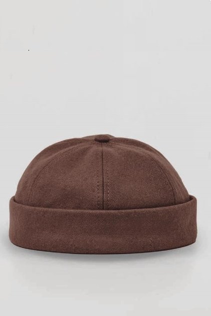 Winter New Style Wool Retro Hip-Hop Docker Hat Brown