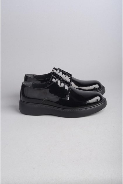 Select 1112 genuine leather men's shoes black patent leather