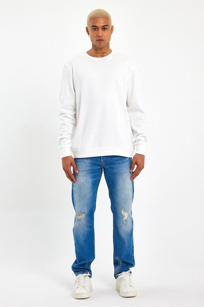 Men's Crew Neck Regular Fit Thin Sweatshirt Spr 20k30