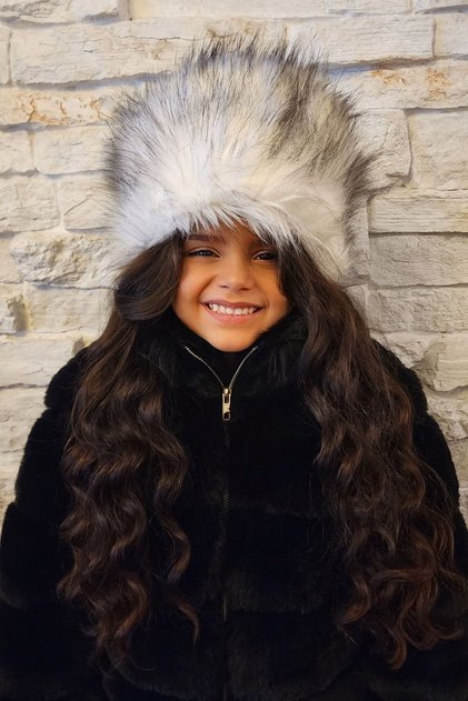 Young Girl's Winter Plush Hat Faux Fur Russian Style Kalpak
