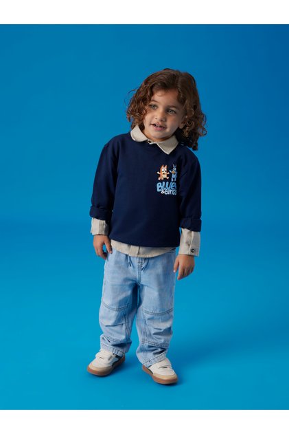Nmmnuse Bluey Nreg Sweat Bru Sky - Turquoise Color Sweatshirt
