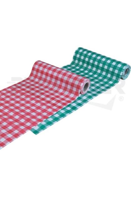 Disposable 2-Piece Tablecloth (green-red) 100x120 Cm 2 Rolls, Gingham Tablecloth