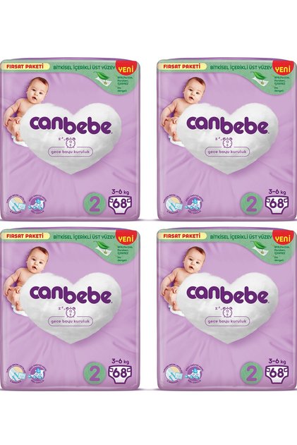 Bebek Bezi Fırsat Paketi 2 Beden Mini (3-6 KG) 68 Li X 4 Adet