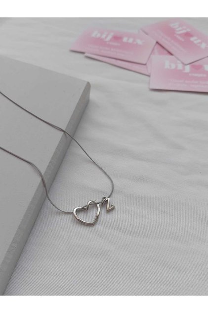 Heart Z Letter Steel Necklace