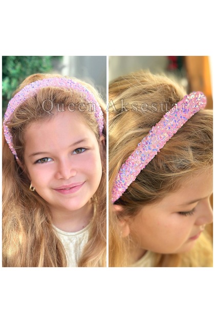 Luxury Shiny Stone Sequin Glitter Fancy Crown Women's Children's Crown Bombeli Sponge Candy Pink