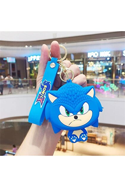 Blue Sonic Boom Face Silicone Coin Purse
