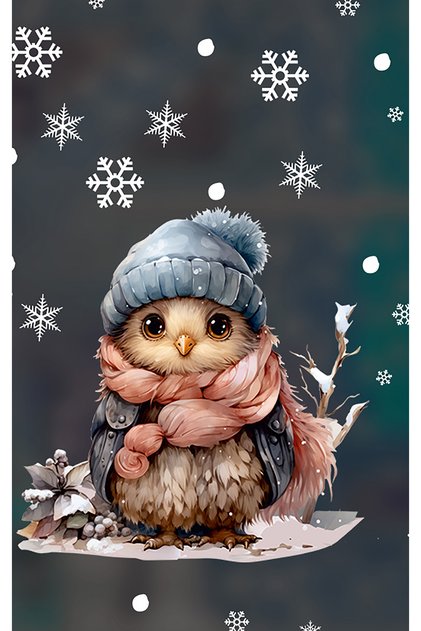 2026 Cute Christmas Birds and Snowflakes Sticker Set Double-Sided - New Year Decoration