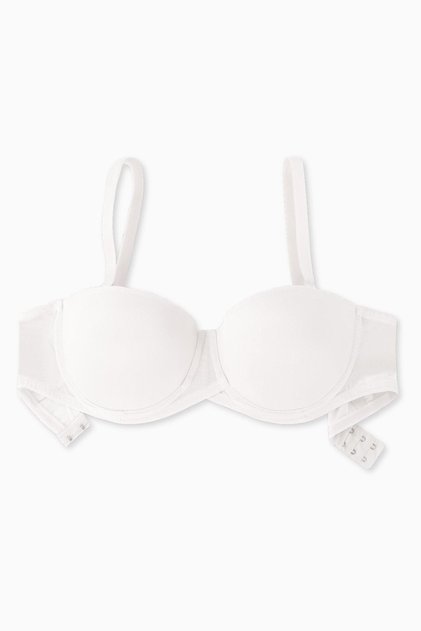 Alisa Mesh Fabric Strapless Bra - Push up Padded - Premium Basic - 2227 - Ecru