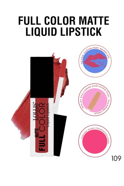 Matte Full Color Matte Liquid Lipstick Permanent Intense Pigmented Liquid Lipstick 109