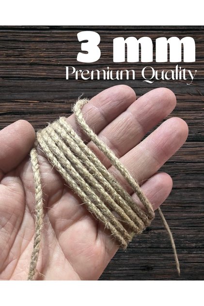 3 Mm 100 Metre Jüt Halat Ip Dekoratif Hasır Ip Kendir Ip