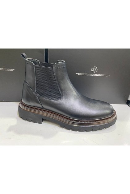 siyah cilt deri ortopedi chelsi model bot 1212