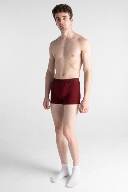 Men's Burgundy 6-Piece Cotton Flexible Boxers