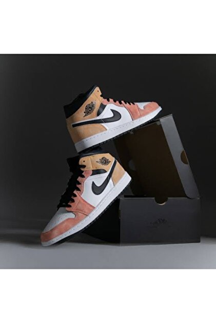 Nike Air Jordan 1 Mid SE Flight Club Beyaz Turuncu Sarı Erkek