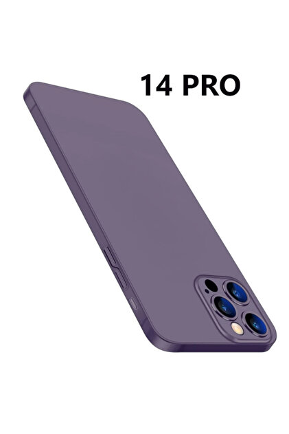 iPhone 14 Pro(6.1)Deep Purple Ultra Thin Case Matte Surface Minimalist Cover with Anti-Dirty Camera Protection