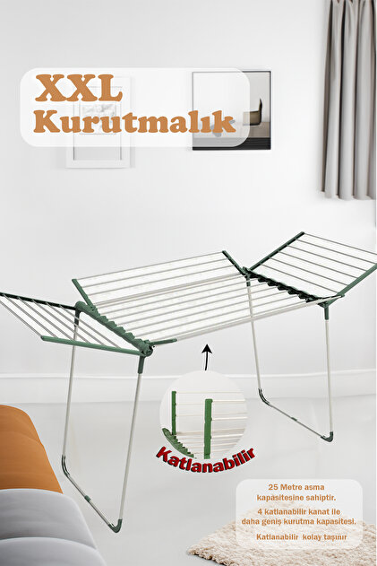 Fortune Katlanır Hafif Dayanıklı Çamaşır Kurutma Askısı Kurutmalık Beyaz