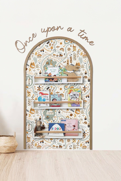 Dinozor,Yol, Araçlı Duvar Sticker, Erkek Çocuk/Bebek Odası Dekoru, Yapışkan Yazı ve Çerçeve, Hediye