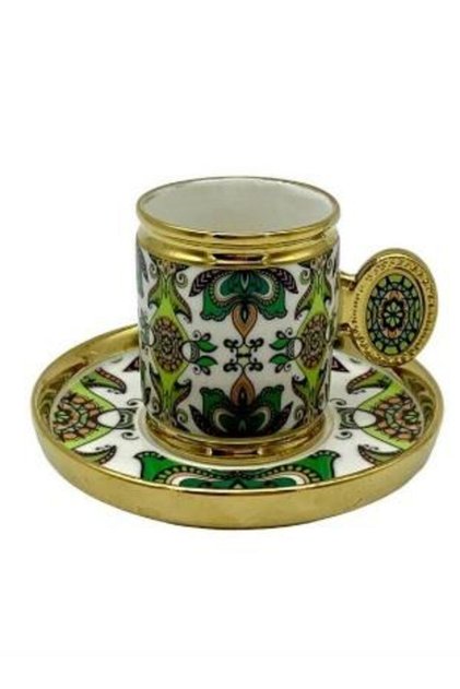 Royking embroidered 6-piece coffee cup set green bky 001