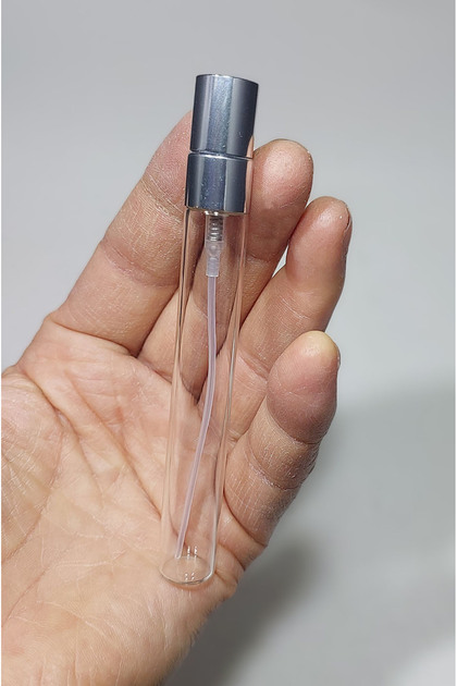 10 ml Boş Kalem sprey Parfüm Şişesi Cam Tüp Vidalı Kolay kapatılır ( 1 ADET) gümüş renk kapaklı