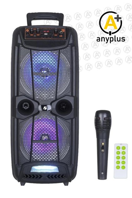 AP-1743 EXTRA Bass Usb Fm Bt 2x20 Cm Kablolu Mikrofon Rgb Led Toplantı Parti Eğlence Ses Sistemi