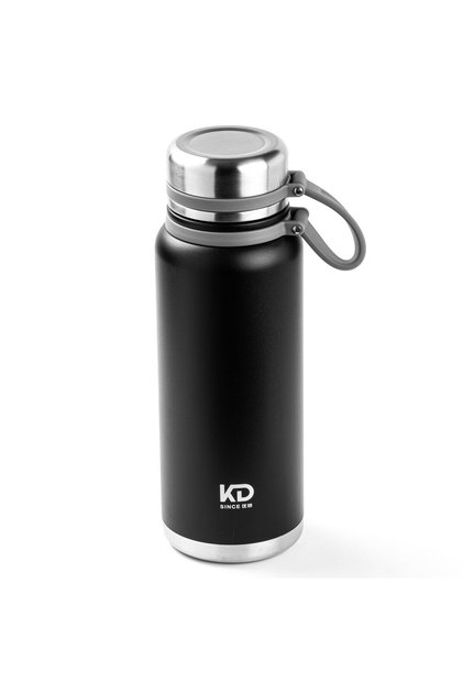 Okadi Black Stainless Steel Thermos with Steel Lid 900ml