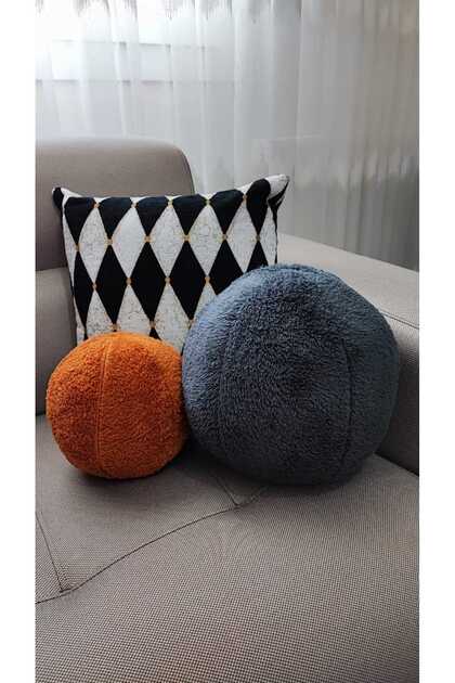 2' Throw Pillow / Pillow Large Anthracite / Small Tile (42cm / 25cm)