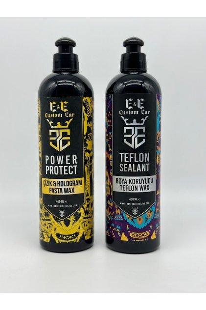 E&e Custom Car Çizik ve Hologram Pasta Wax 400 ml ve Boya Koruyucu Teflon Wax 400 ml