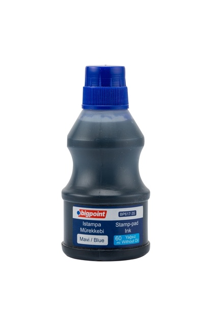 | Istampa Mürekkebi, Kaşe Ve Istampa Ile Uyumlu - Yağsız Ve Kalıcı Mürekkep, Mavi, 60 ml
