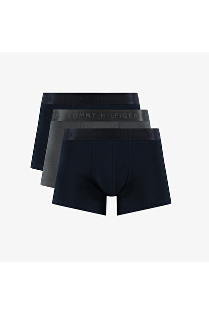 Trunk 3'lü Siyah Bantlı Erkek Siyah/Gri Boxer