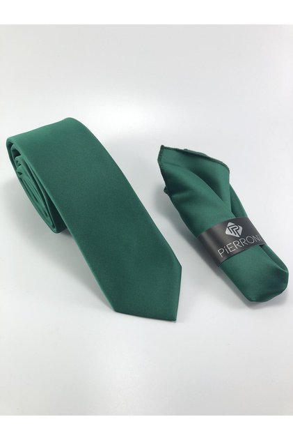 Plain Color Tie with Handkerchief