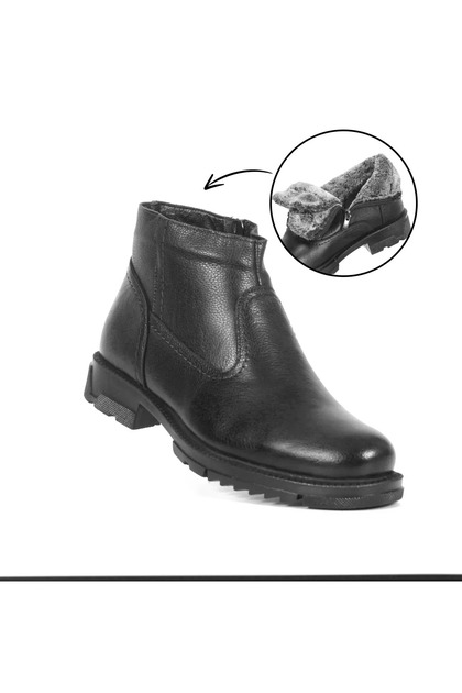 Genuine Leather Waterproof Fuzzy Inside Italian Non-Slip Sole Winter Boots