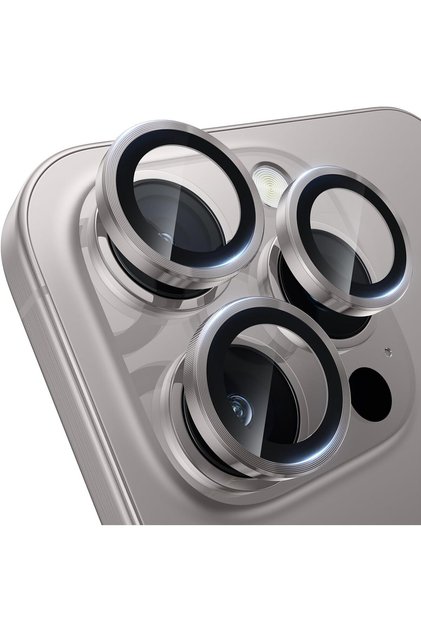 [Metal] Natural Titanium Metal Camera Lens Protector Compatible with iPhone 16 Pro Max / 16 Pro