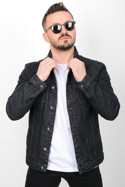 Erkek Füme Slim Fit Kot Ceket