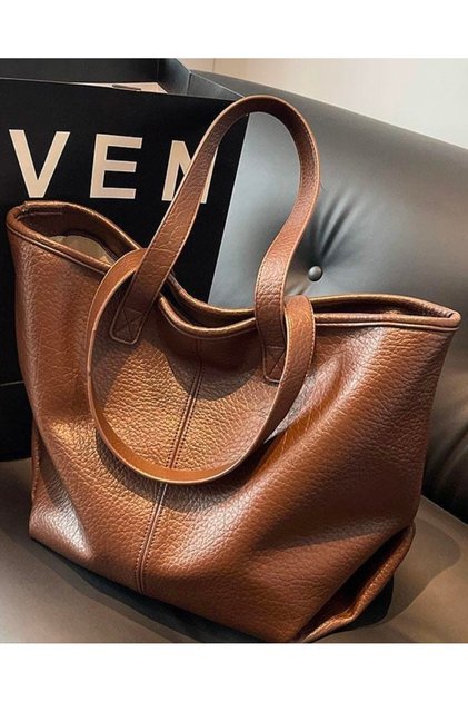 OLYA Yumuşak Deri Shopper El, Kol ve Omuz Çantası