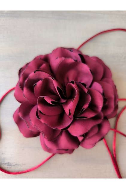 Necklace/choker Necklace/double Layer Fabric Flower Necklace (bk7)