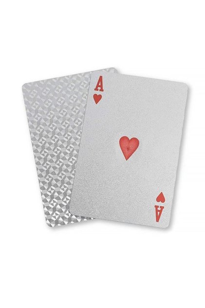 Silver Playing Card Slippery Plastic Waterproof Playing Card Gin381Slv