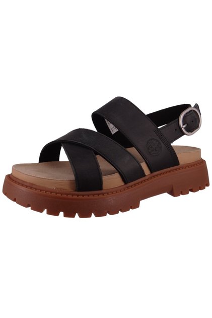Clairemont Way Damen Sandalen - Cross Strap, Schwarz Black Leder Tb0A61Trw021