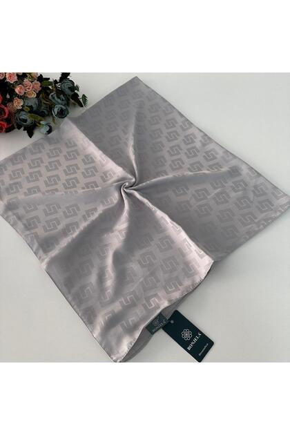 Luxury Pearl Jacquard Cotton Scarf Silver Jpb0713