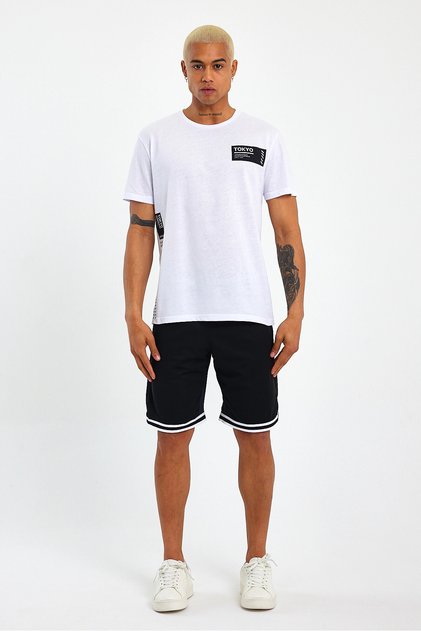 Süperlife Men's Crew Neck Regular Fit Tokyo Printed T-Shirt Spr23Ts303