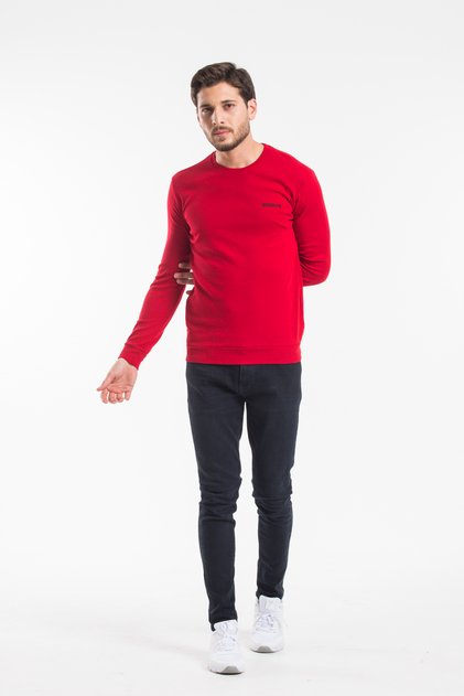 Süperlife Crew Neck Long Sleeve Tight Fit Thin Men's Sweatshirt Spr2019K18