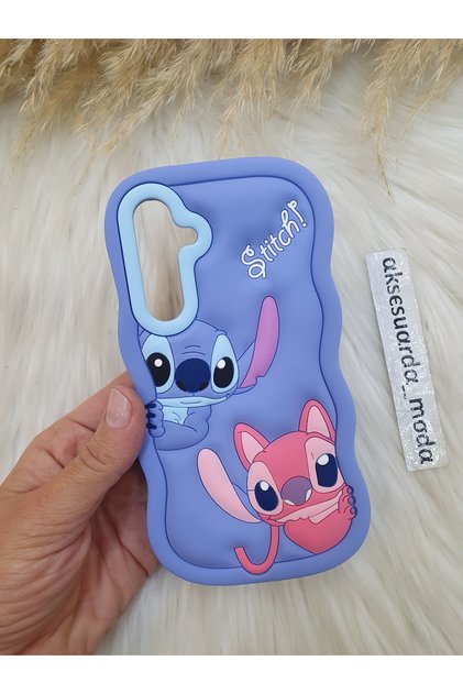 Samsung Galaxy A35 Compatible Stitch Disney Lilo and Stitch Dough Silicone Luxury Case Cover
