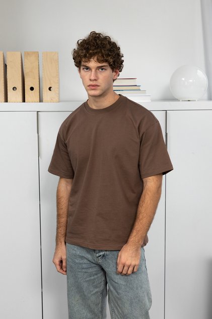 Basic Short Sleeve T-Shirt - Brown