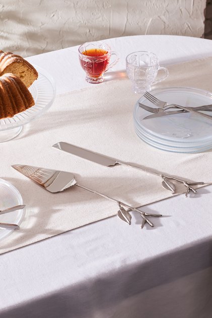 Leaf Silver Serving Knife and Spatula Set