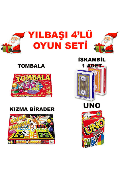 New Year's 4-Piece Game Set (Bingo, Lucky, Gaming Card, Cards)