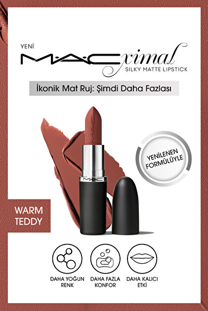 Mac M·A·CXIMAL Silky Matte Lipstick Nemlendirme Etkili Yoğun Renk